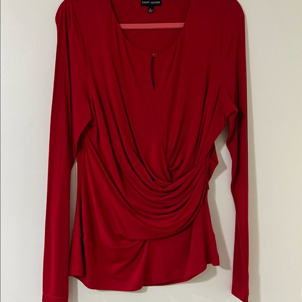 Red Blouse with Ruching